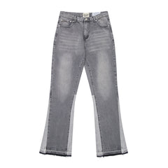 Gallery Depot's new basic style washed micro flared spliced jeans trendy brand men's and women's casual versatile pants