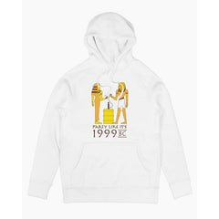 Egyptian style illustration party simple American retro straight spray white thick 380g cotton high street hooded sweatshirt