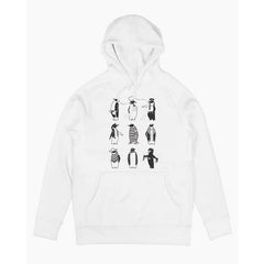 PENGUINS Penguin Illustration European and American Simple Direct Spray Printed American Men's High Street Vintage Hoodie
