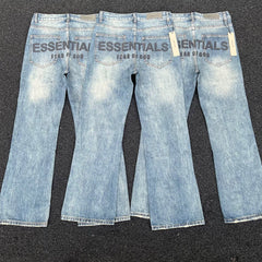 High version FEAROFGOD double line blue heavy-duty washed denim jeans for high street couples, men's and women's jeans