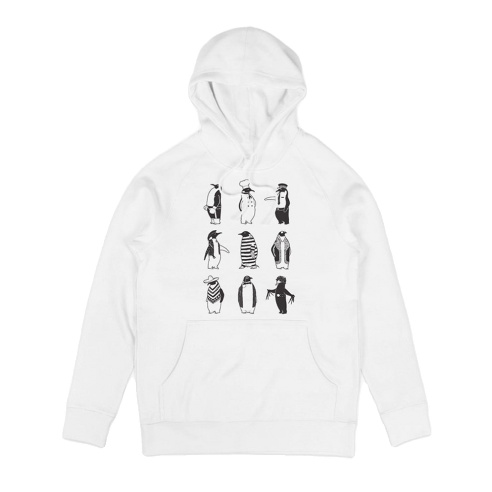 PENGUINS Penguin Illustration European and American Simple Direct Spray Printed American Men's High Street Vintage Hoodie