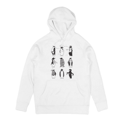 PENGUINS Penguin Illustration European and American Simple Direct Spray Printed American Men's High Street Vintage Hoodie