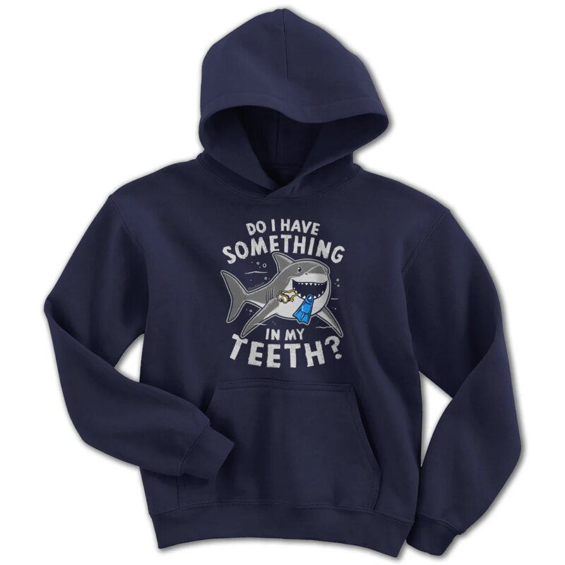 Lobster shark ocean pattern direct spray print American casual men's and women's BF loose oversized hooded sweatshirt autumn
