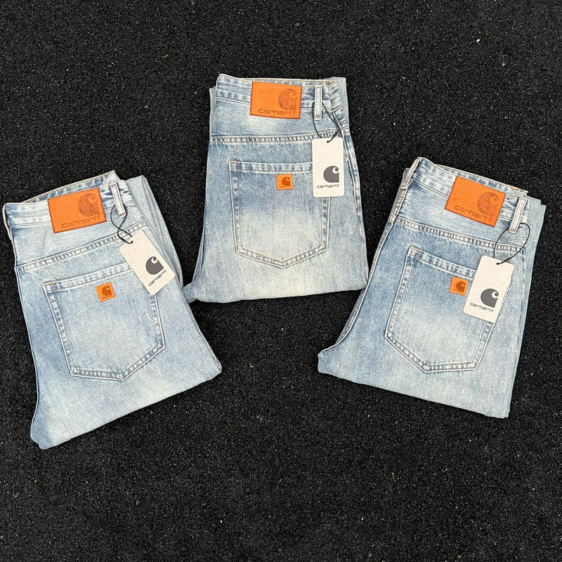 Carhart */Carhart Japanese mainline outdoor workwear series washed denim pants for couples