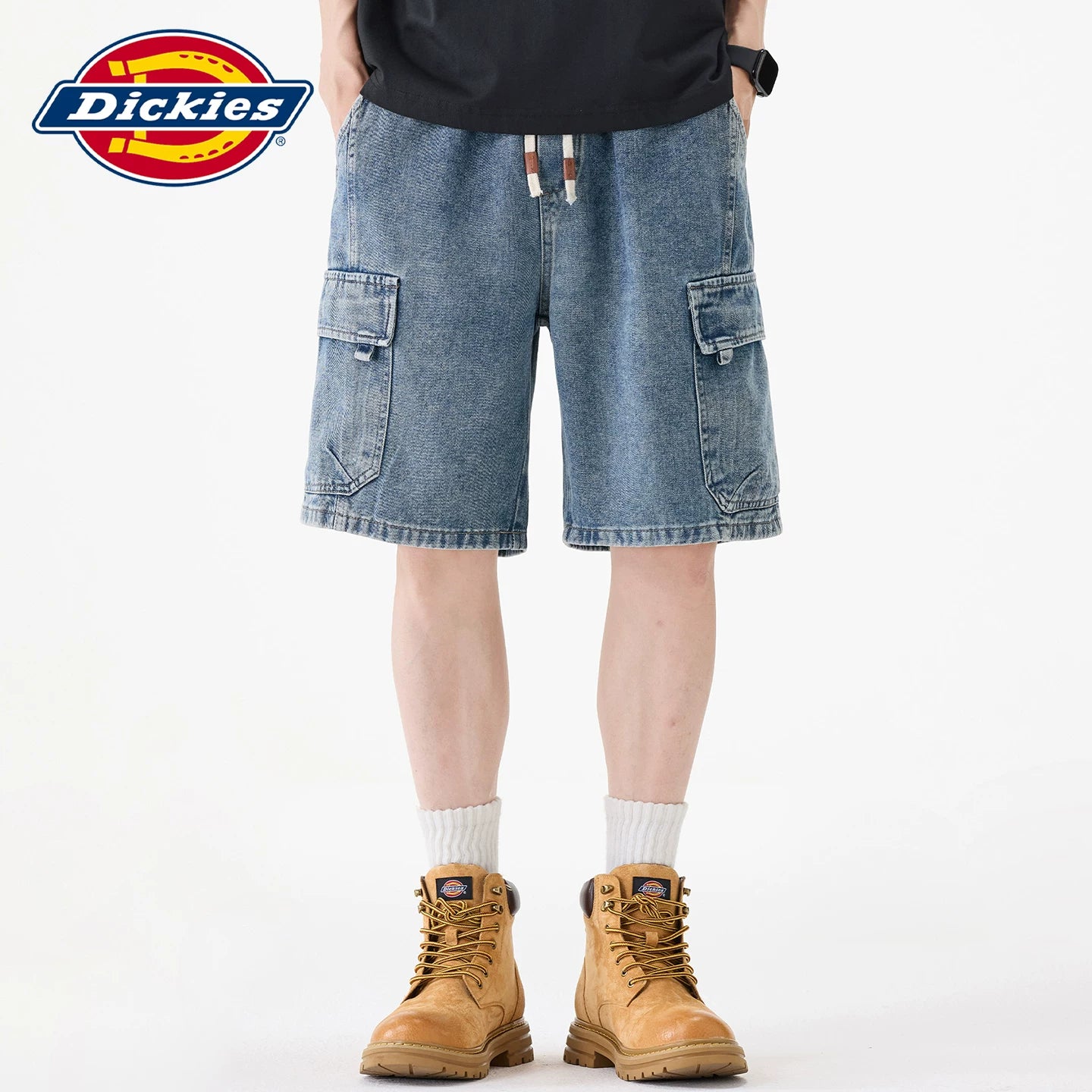 Dickies Cool Multi Pocket workwear Cowboy Shorts Men's Summer Drawstring Thin Straight Leg Pants Y