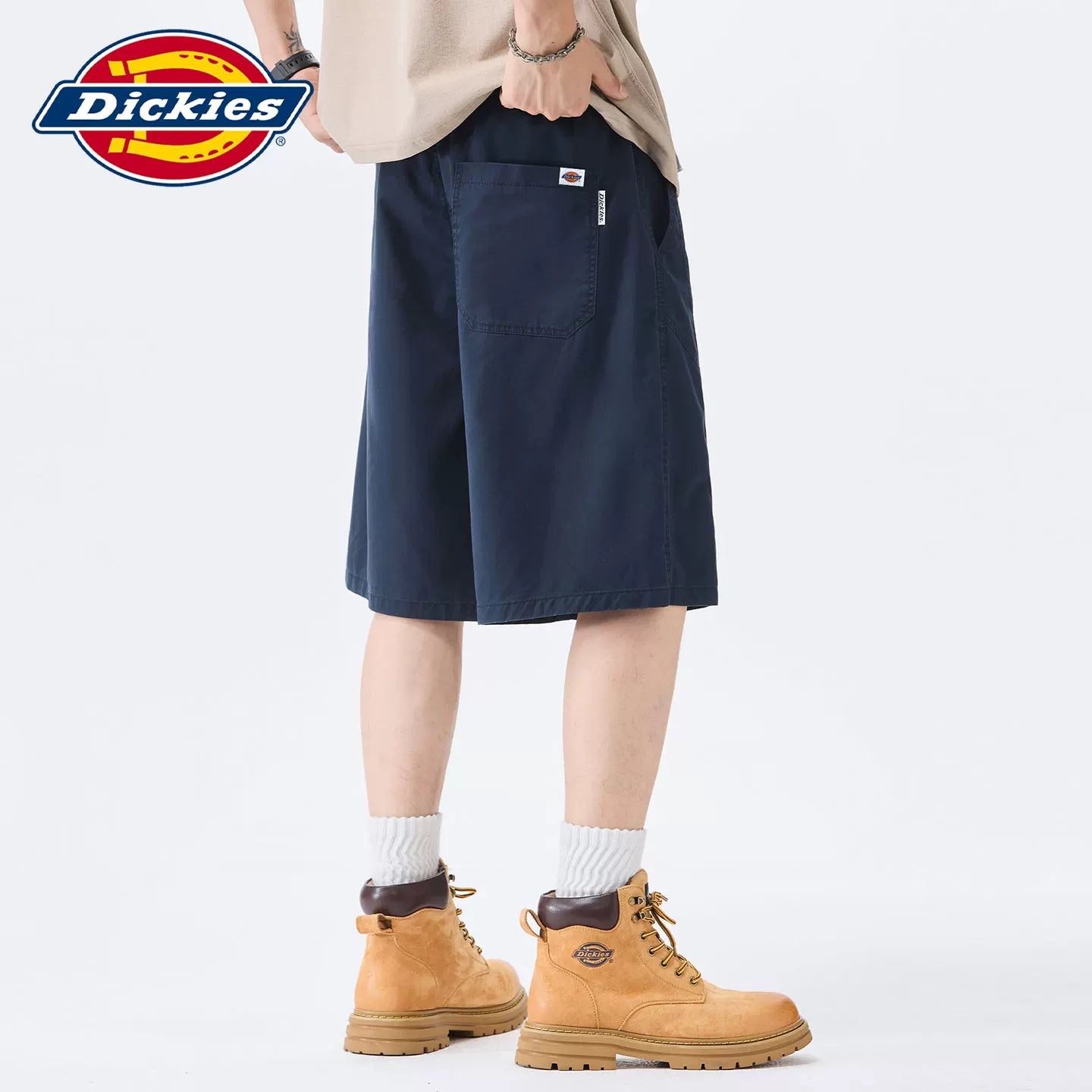 Dickies Cool Summer Thin Khaki Casual Shorts for Men, American Straight Leg Wide Leg Five Cent Shorts Y