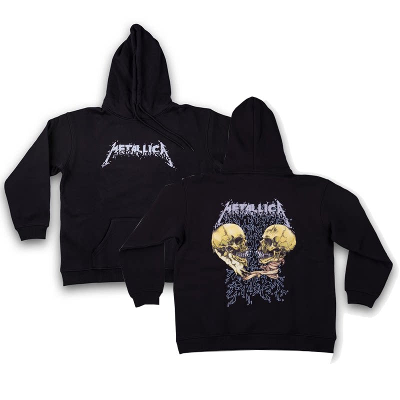 Autumn and winter metallica metal rock band American retro pure cotton loose long sleeved men's hooded sweatshirt