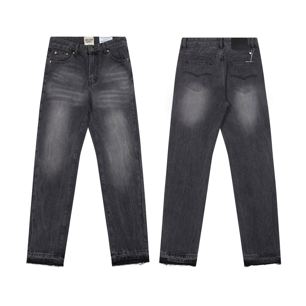 High version Gallery Depot new basic washed micro flared blue patchwork jeans versatile pants