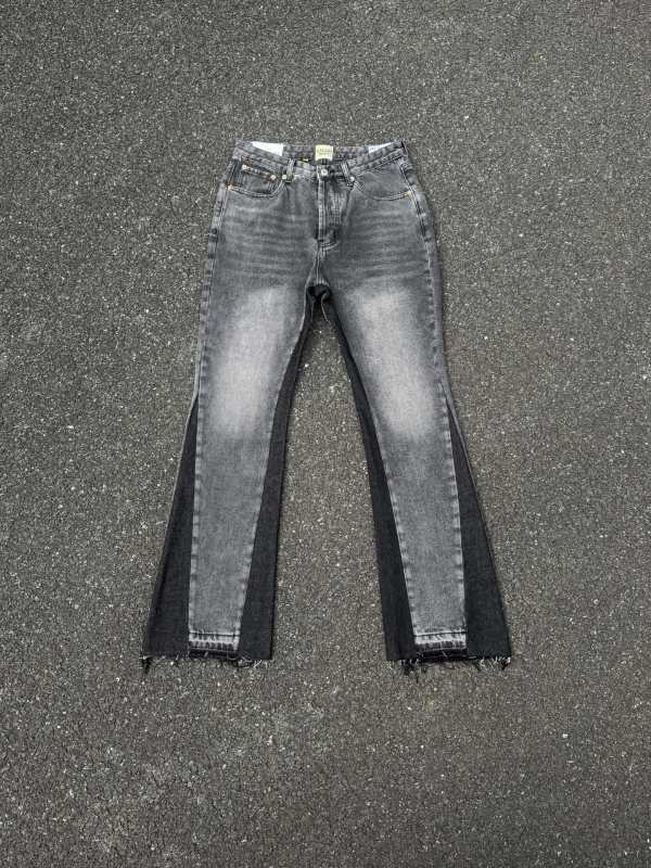 GALLERYDEPT denim bell bottoms washed and distressed patchwork jeans unisex clean fit