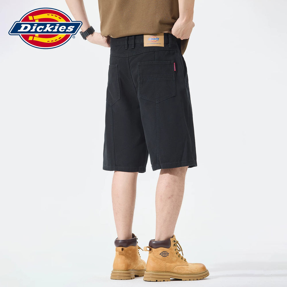 Dickies Emperor Cool Suitable American Retro Splicing Cowboy Shorts for Men Summer Loose Thin Wide Leg Pentagram Pants Y