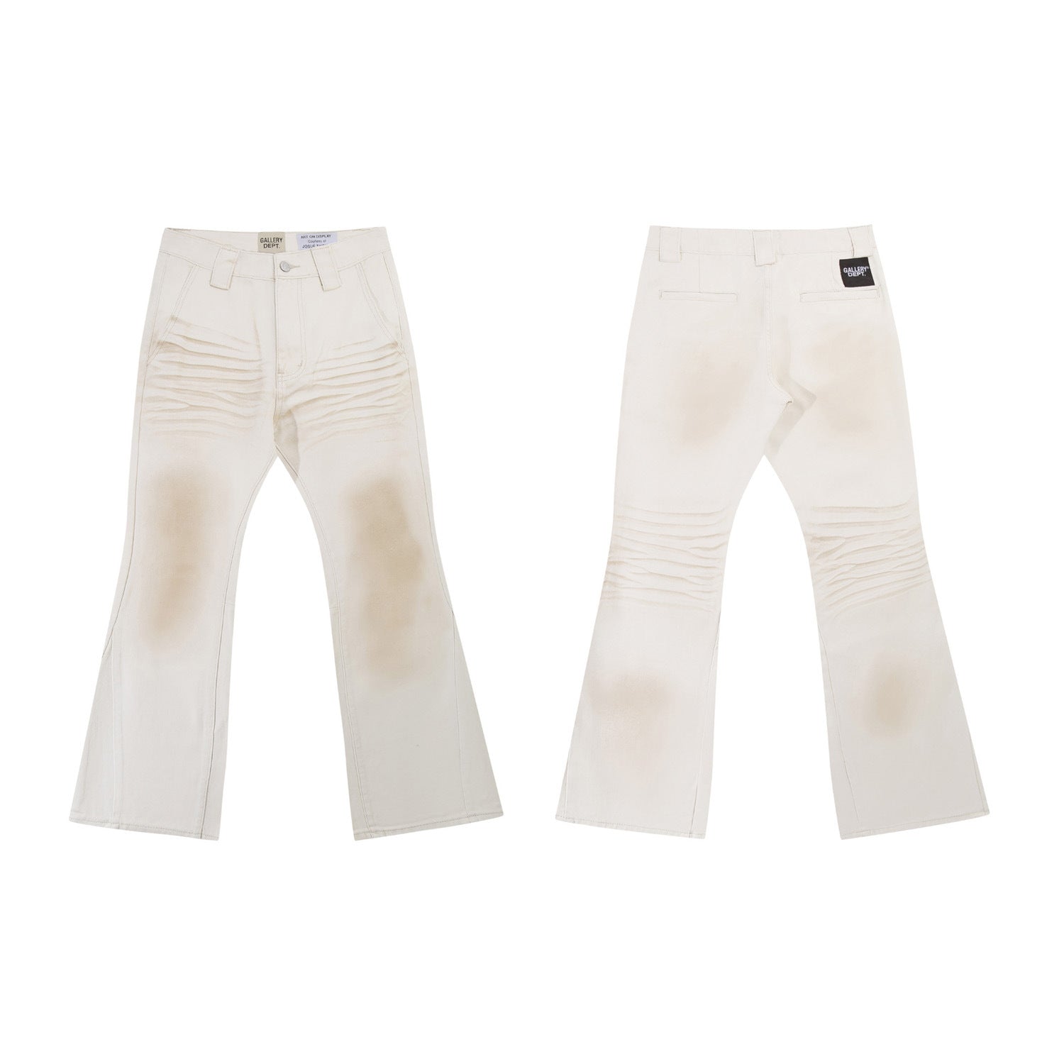 High version Gallery Depot new basic washed micro flared blue patchwork jeans versatile pants