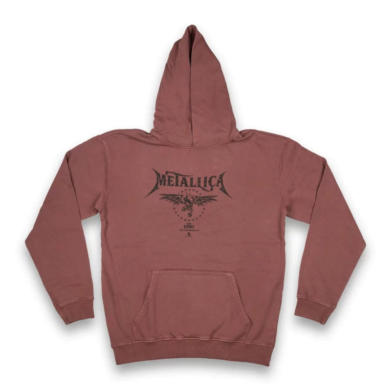 Autumn and winter metallica metal rock band American retro pure cotton loose long sleeved men's hooded sweatshirt