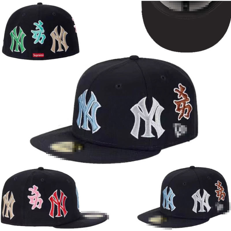 Big Four American League sports teams cross-border embroidered baseball cap size cap flat brimmed cap Dodger Yankees baseball cap (7)