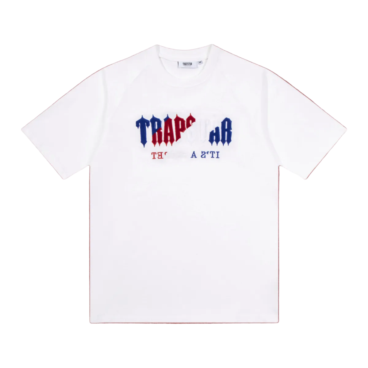 Trapstar Tricolor Gothic Logo Tee - White/Red/Blue
