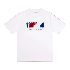 Trapstar Tricolor Gothic Logo Tee - White/Red/Blue