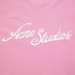 [Acne Studios] Logo T-Shirt W Embroidered Logo - Relaxed Fit In Bubble Pink