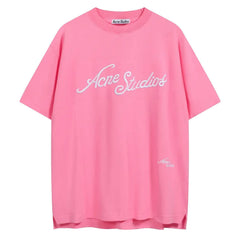 [Acne Studios] Logo T-Shirt W Embroidered Logo - Relaxed Fit In Bubble Pink