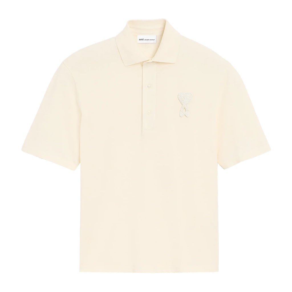 [Ami Paris] Boxy Fit Polo With Ami De Coeur Knitted Patch
