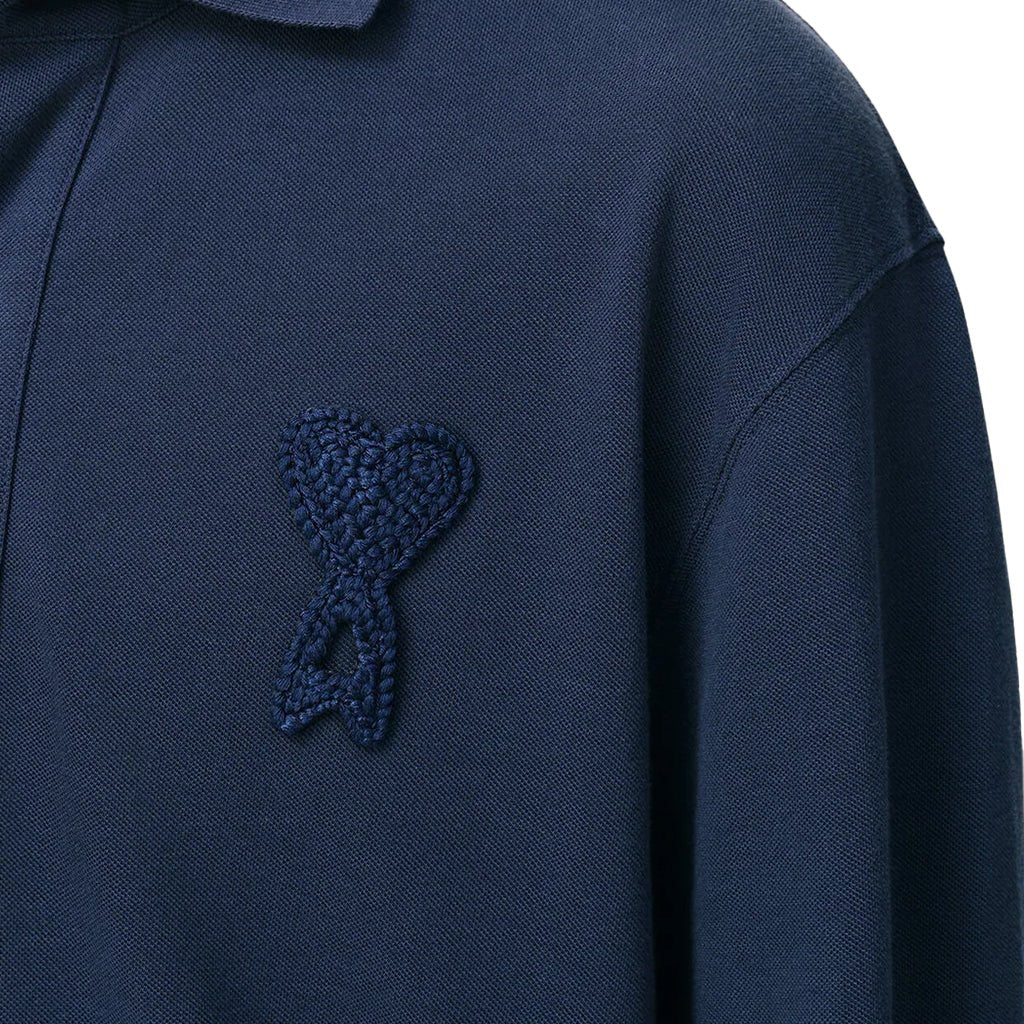 [Ami Paris] Boxy Fit Polo With Ami De Coeur Knitted Patch