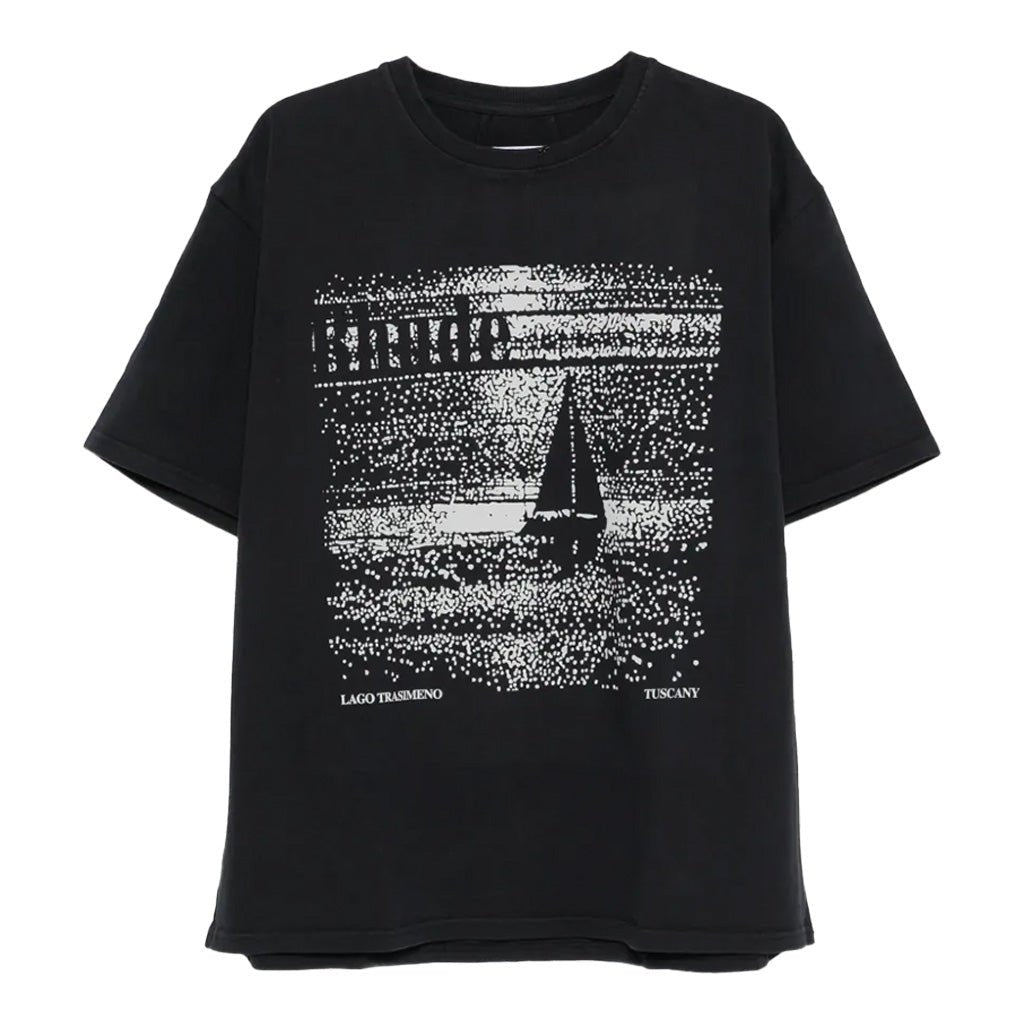 Rhude Lago Trasimeno Tee In Vintage Black/ White